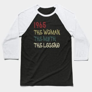 Vintage Retro 1965 Legend Gift 55th Birthday Womens Baseball T-Shirt